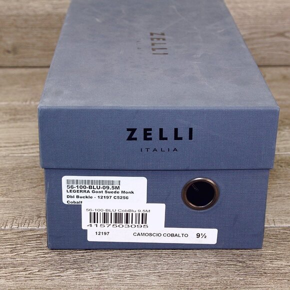 * NIB * $495 Nordstrom ZELLI Italia 9.5 M Cobalt Goatskin Suede * add $15 Trees main image 10